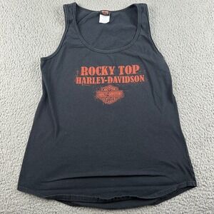 Harley Davidson Tank Top Womens Medium Black Rocky Top Pigeon Forge Tennessee